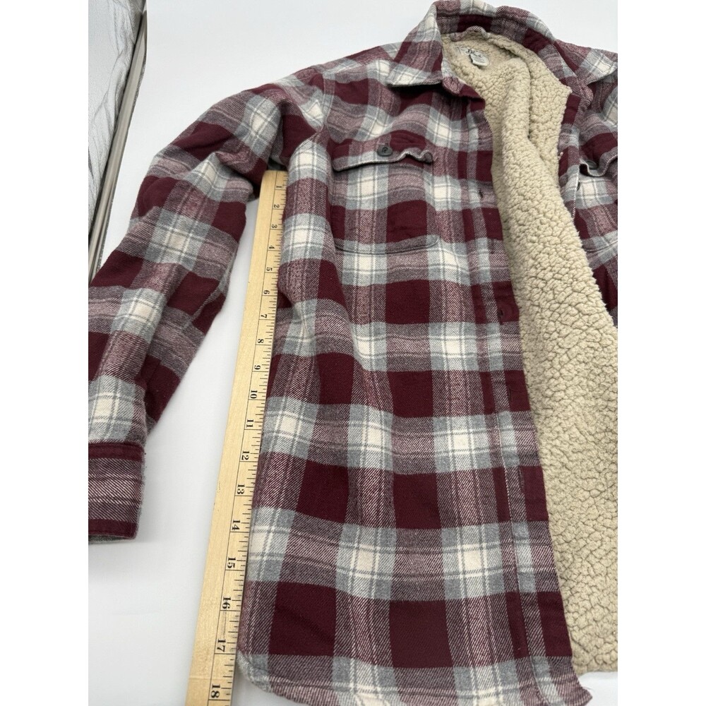 G.H. Bass & CO Sherpa Lined Flannel Jacket Size XS Red/Burgandy Plaid Women's - Picture 8 of 11